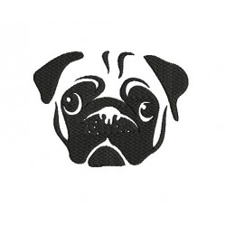 Stickdatei - Mops Silhouette